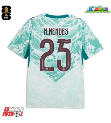 Portugal Nuno Mendes #25 Segunda Equipación Mundial 2026 Manga Corta